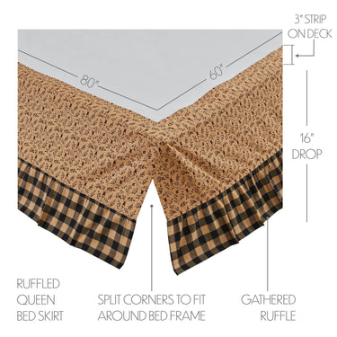 Pip Vinestar Ruffled Queen Bed Skirt 60x80x16 - The Fox Decor